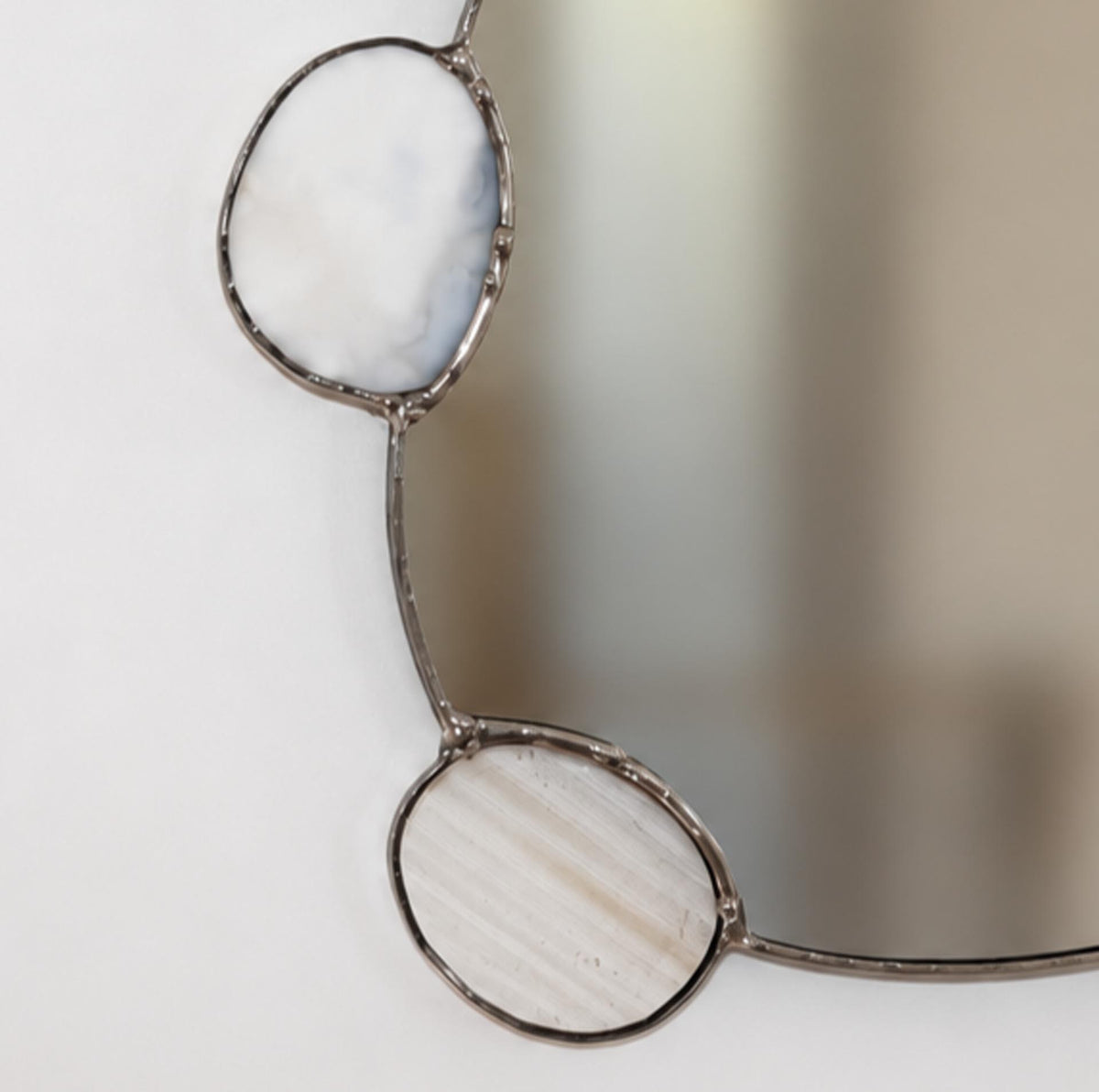 Elemental Pebble Mirror – Metal / Earth (No. 1)