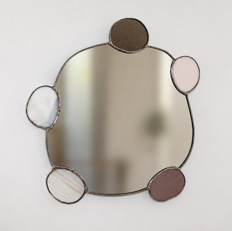 Elemental Pebble Mirror – Metal / Earth (No. 1)