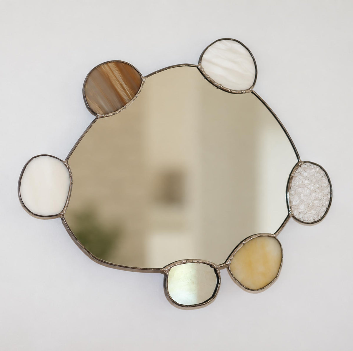 Elemental Pebble Mirror — Earth / Fire (No. 03)