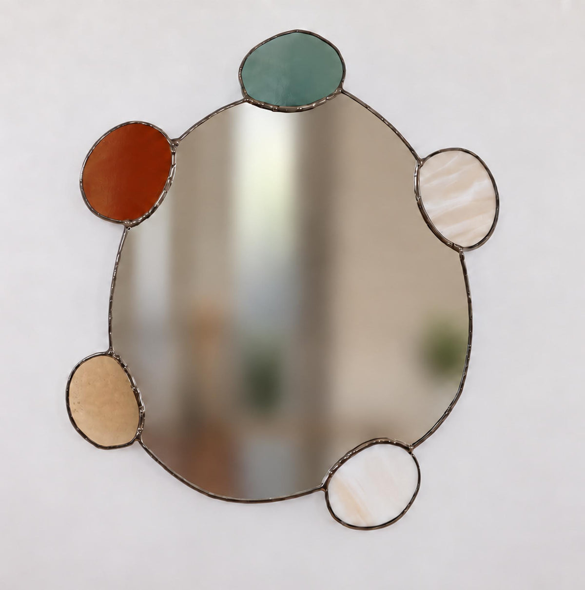 Elemental Pebble Mirror – Metal / Earth (No. 6)