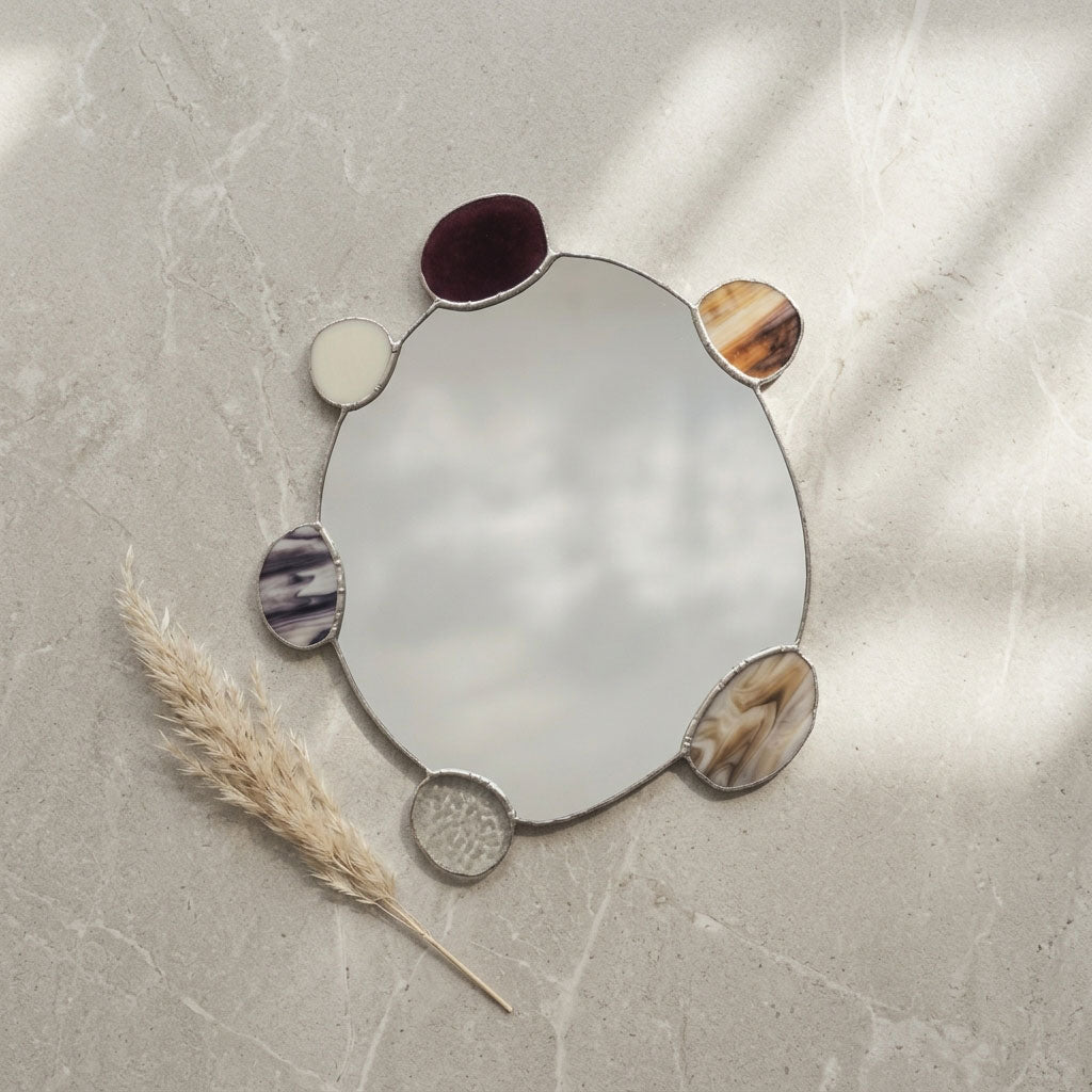Elemental Pebble Mirror – Earth / Fire