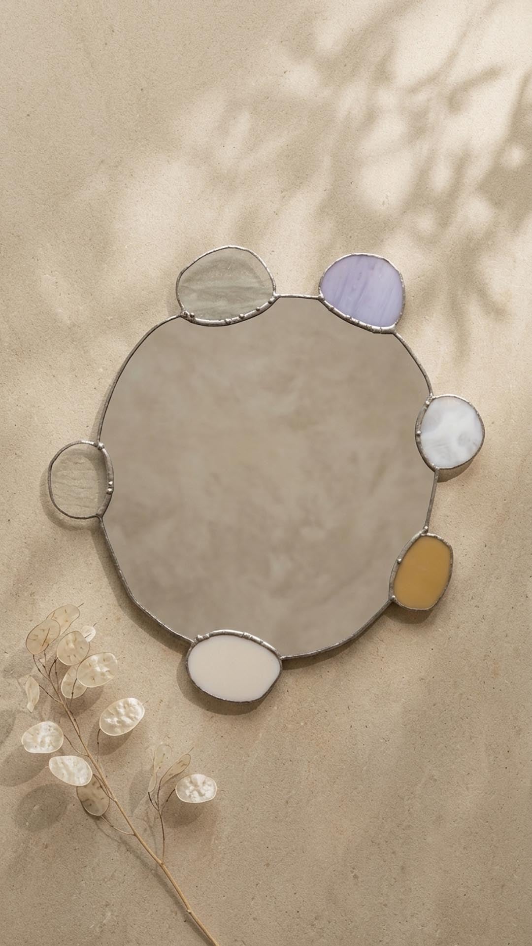 Elemental Pebble Mirror – Metal / Earth