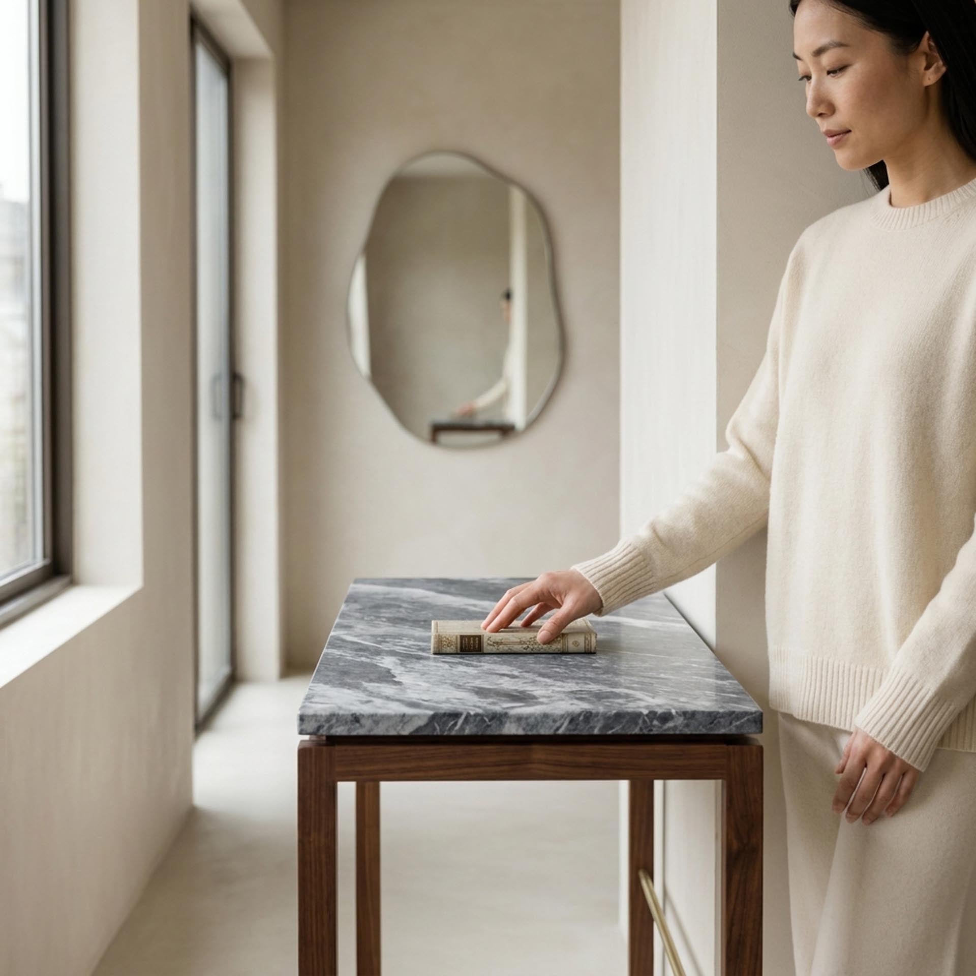 Quarry Console Table - Tlupana Blue Wave Marble